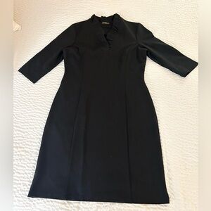 J.McLaughlin black Durham dress ruffled v neck size L